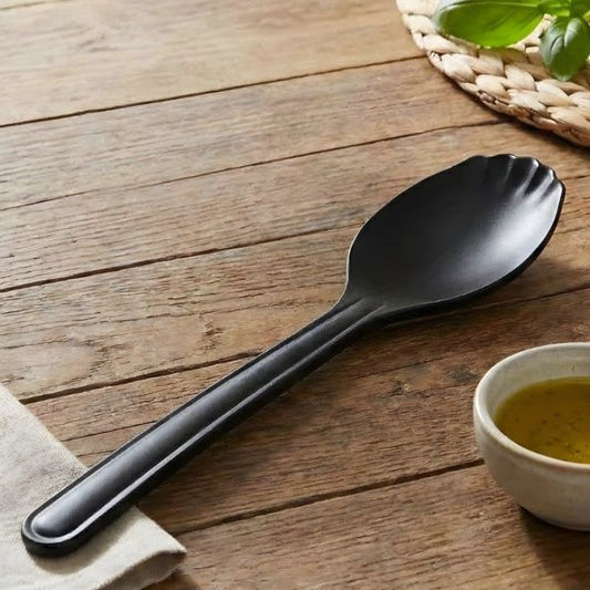 Black Serving Rice Flat Spoon